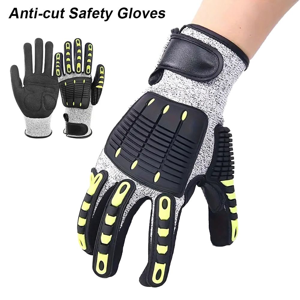 Nitrile Mechanic Glove - 1Pair Anti-vibration Protection Working Gloves Anti-smashing