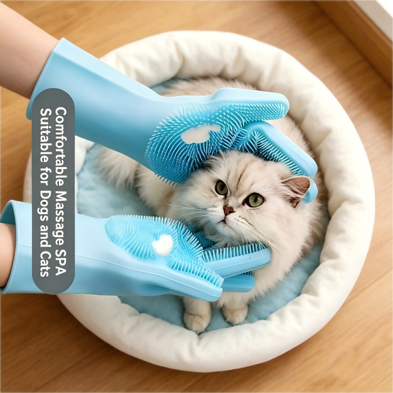 Rubber Glove Cleaning - Silicone Pet Bathing Glove, Multifunctional Grooming