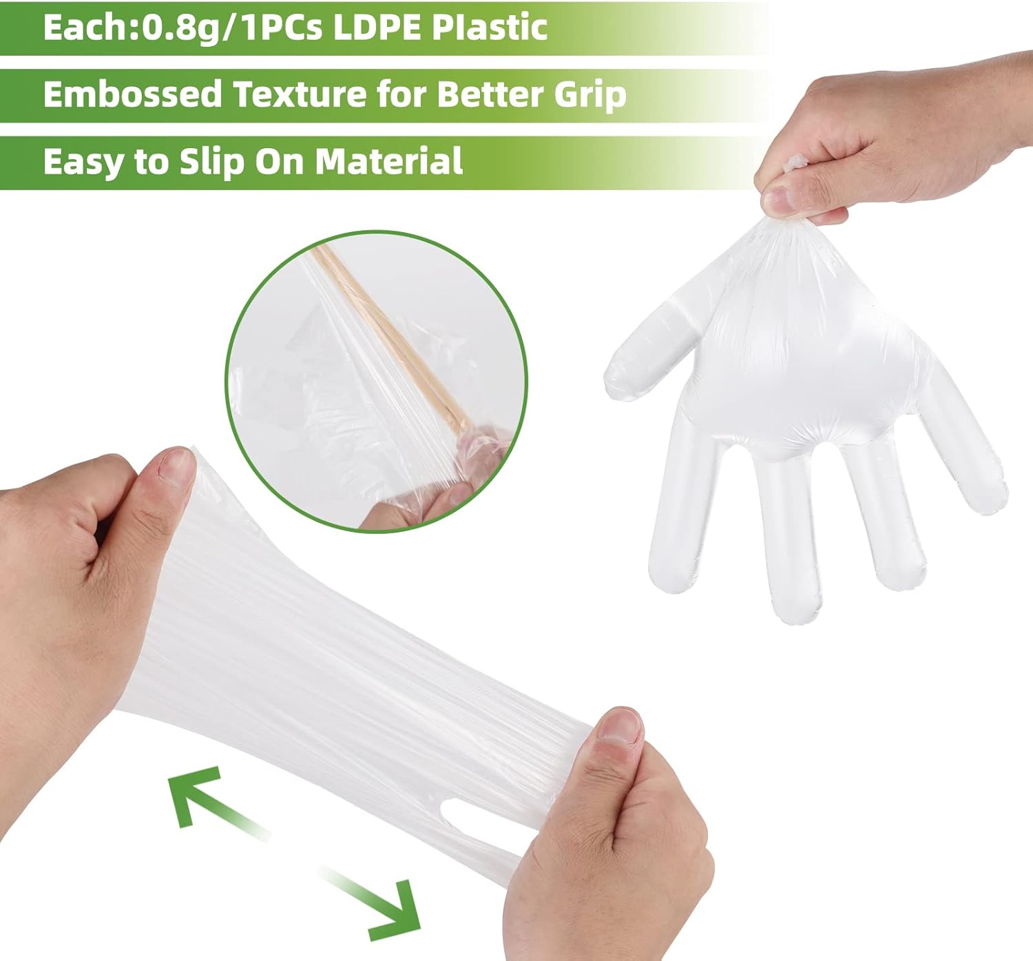 100 Pcs Plastic Disposable Glo - Rubber Glove Cleaning reseña y precio