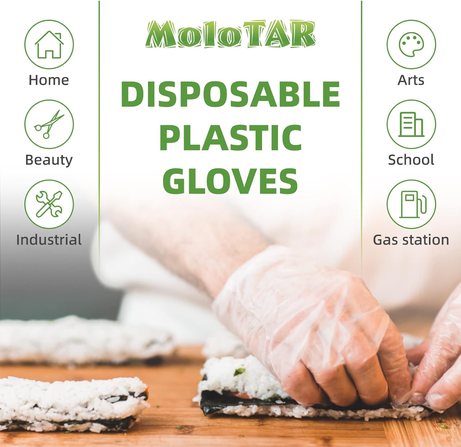 100 Pcs Plastic Disposable Glo - Rubber Glove Cleaning reseña y precio