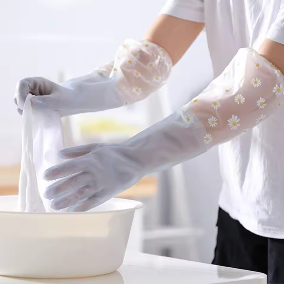 1 Pair Rubber Gloves Long Slee - Dish Glove Rubber reseña y precio