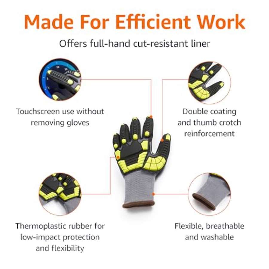 Safety work gloves for industr - Work Glove Impact reseña y precio