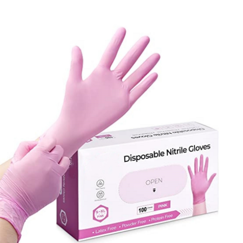 Pink Nitrile Disposable Gloves - Latex Disposable Glove reseña y precio