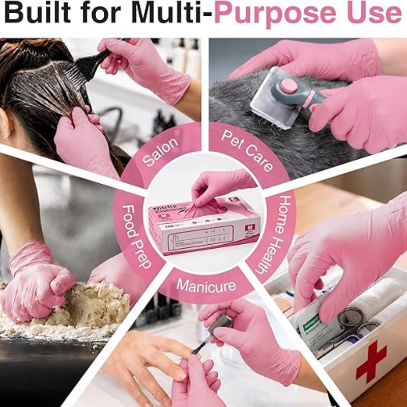 Pink Nitrile Disposable Gloves - Latex Disposable Glove reseña y precio