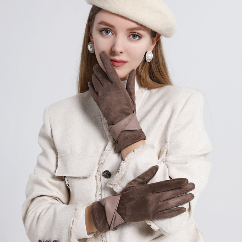 1 Pair Suede Gloves For Women  - Leather Driving Glove reseña y precio