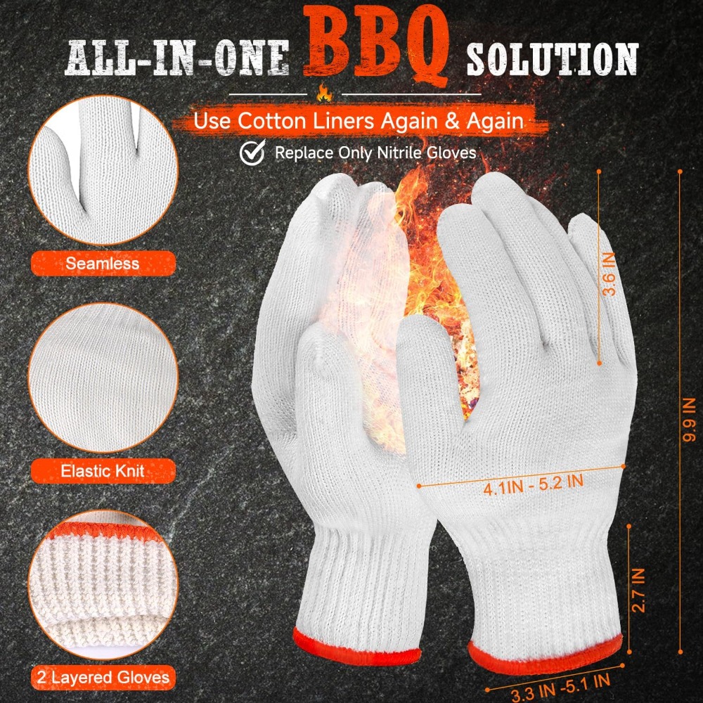 BBQ Gloves 50 Disposable Nitri - Heat Resistant Glove reseña y precio