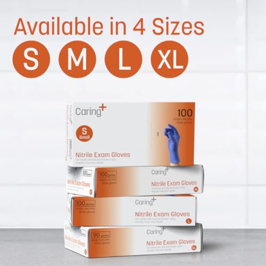 Caring Nitrile Exam Gloves, Bl - Exam Glove Nitrile reseña y precio