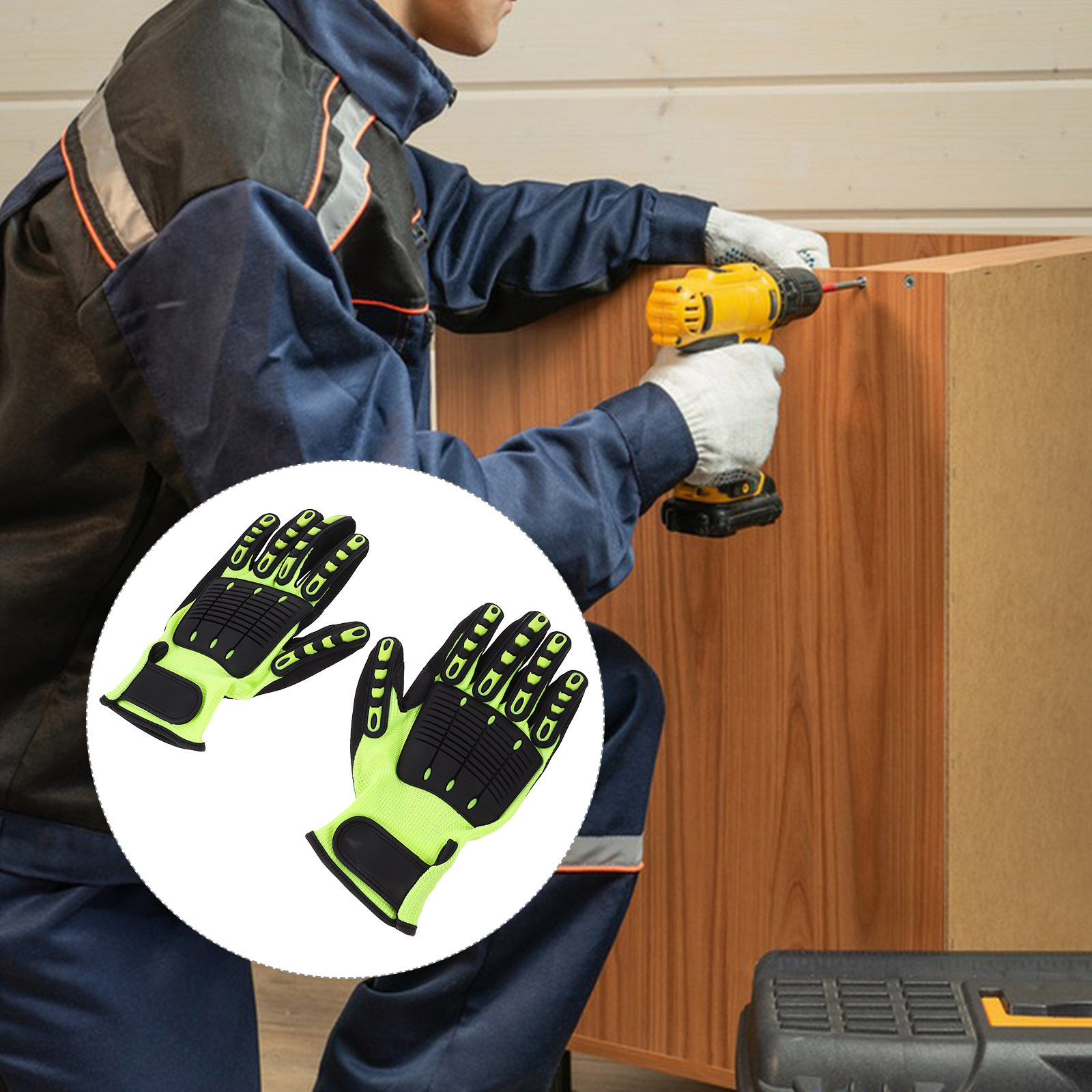 1Pair Heavy Duty Cut Resistant - Work Glove Impact reseña y precio