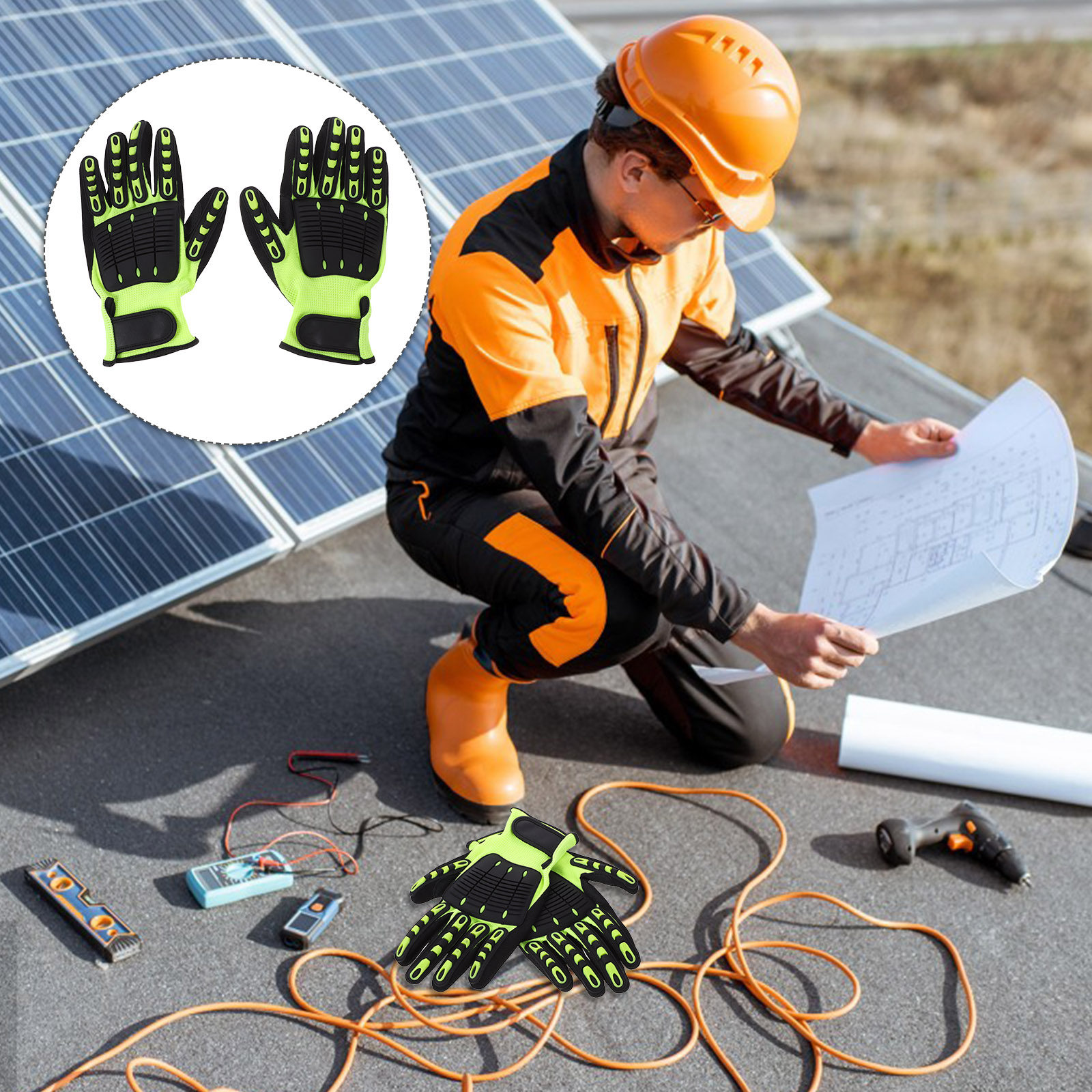 1Pair Heavy Duty Cut Resistant - Work Glove Impact reseña y precio