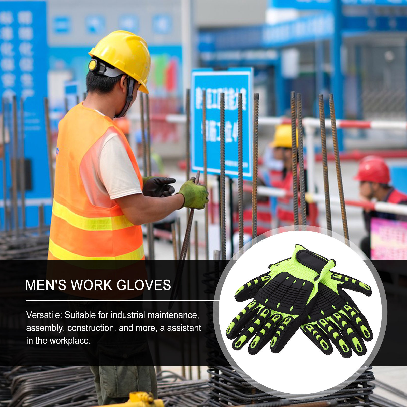 1Pair Heavy Duty Cut Resistant - Work Glove Impact reseña y precio