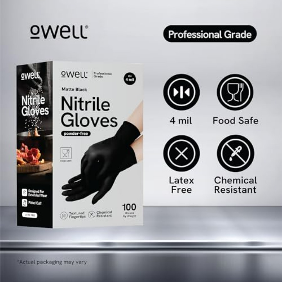 ® Black Nitrile Gloves - 4 Mil - Exam Glove Nitrile reseña y precio