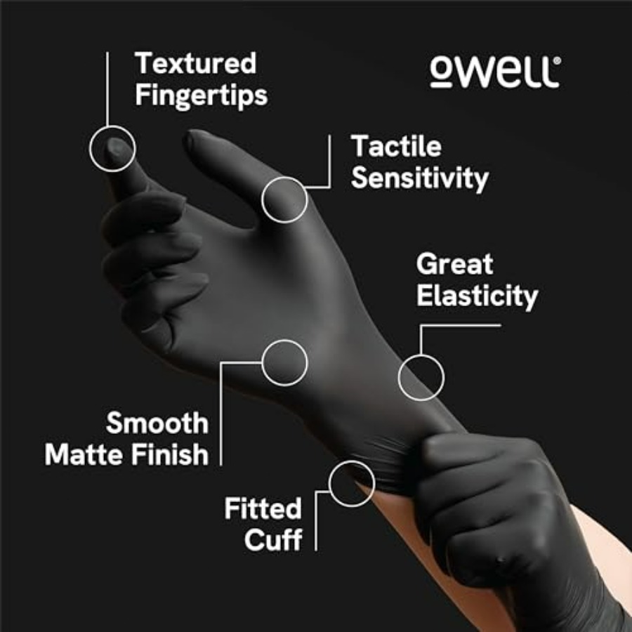 ® Black Nitrile Gloves - 4 Mil - Exam Glove Nitrile reseña y precio