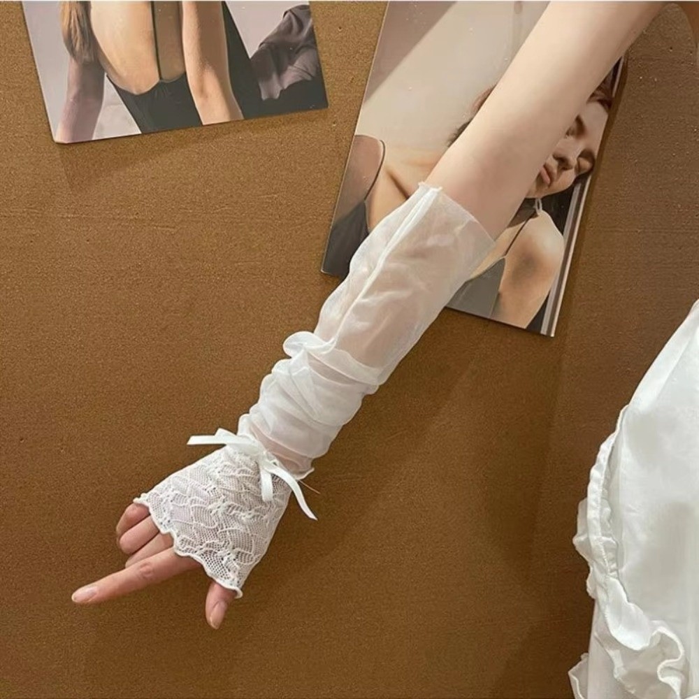 Harajuku Lace Ruffle Mesh Glov - Fingerless Glove Knit reseña y precio
