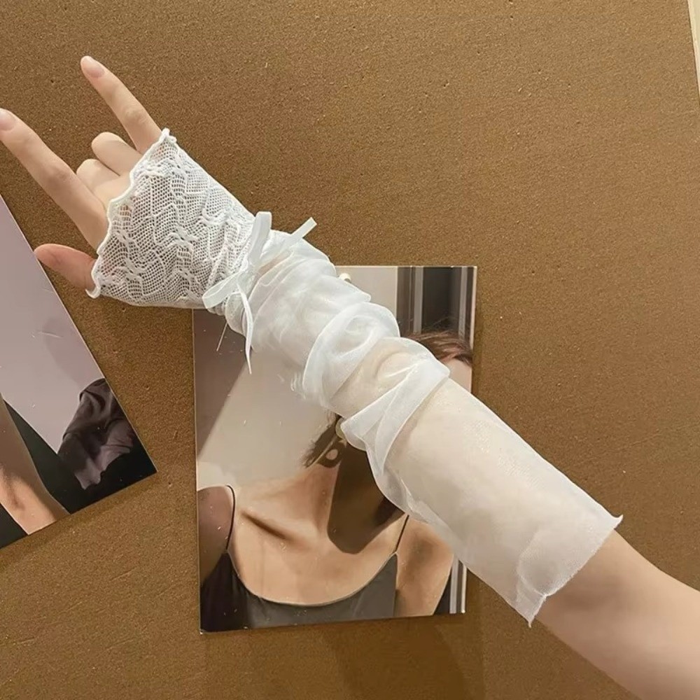 Harajuku Lace Ruffle Mesh Glov - Fingerless Glove Knit reseña y precio