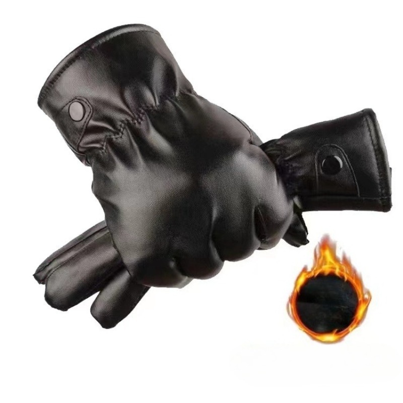 Winter Fashion Black PU Leathe - Leather Driving Glove reseña y precio