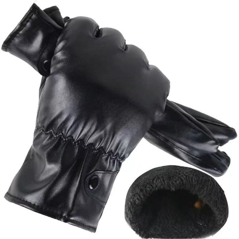Winter Fashion Black PU Leathe - Leather Driving Glove reseña y precio