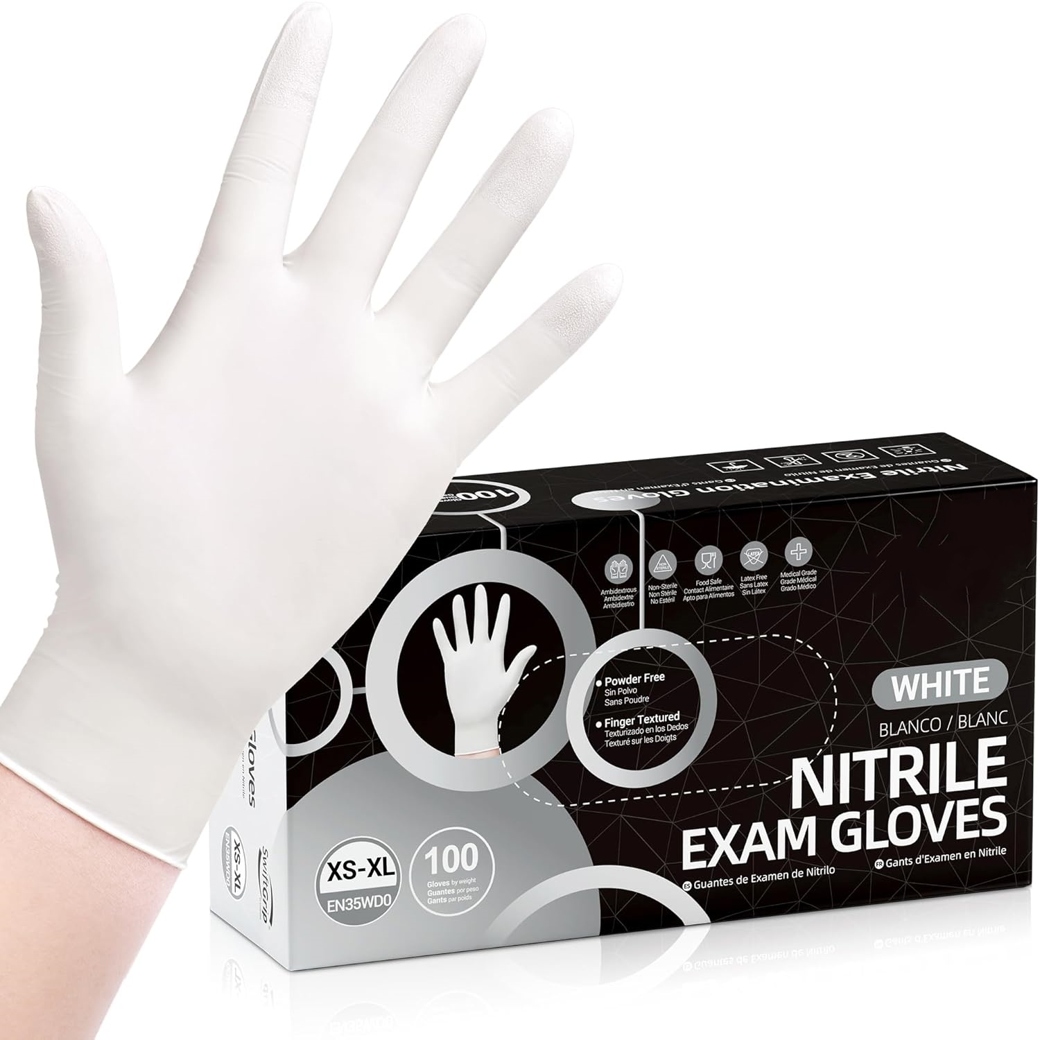 100 Pcs Disposable Nitrile Glo - Latex Disposable Glove reseña y precio