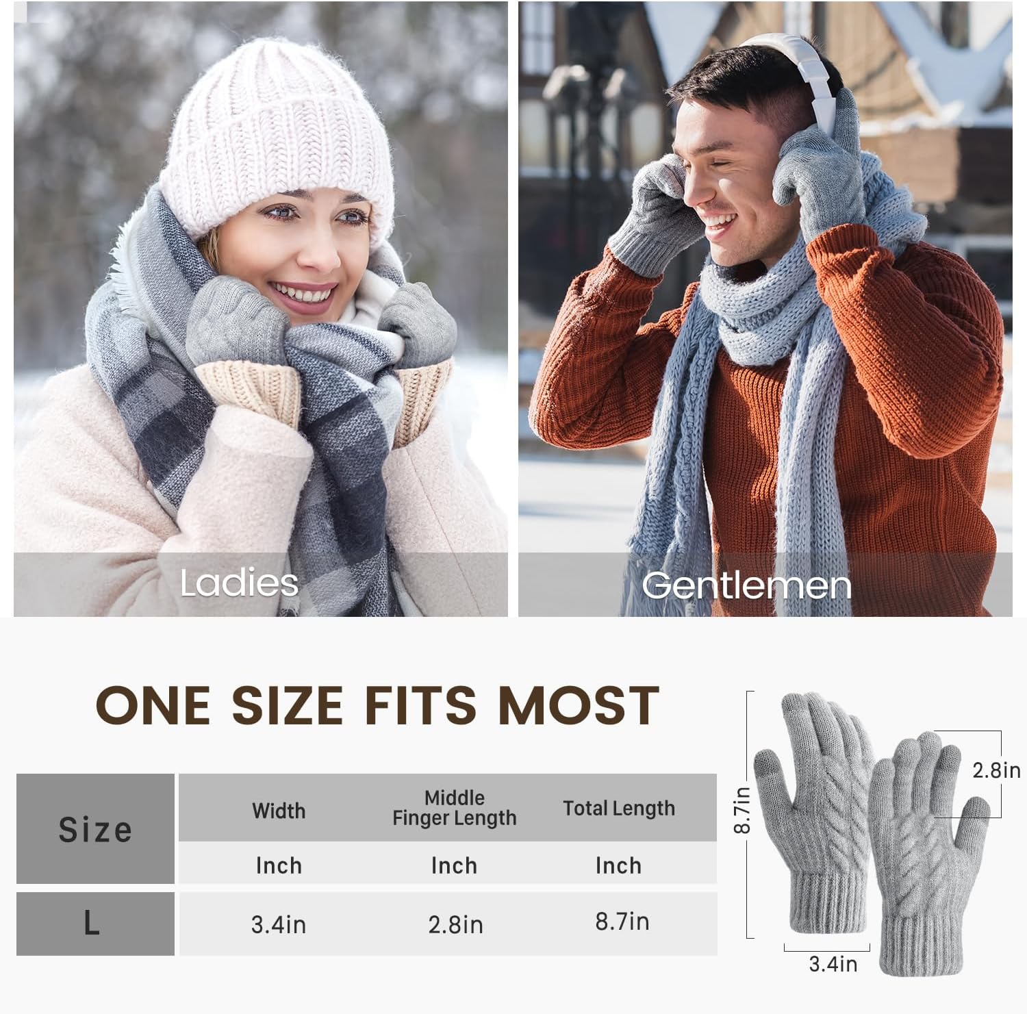 Winter Gloves – Thick Wool Fle - Winter Glove Insulated reseña y precio
