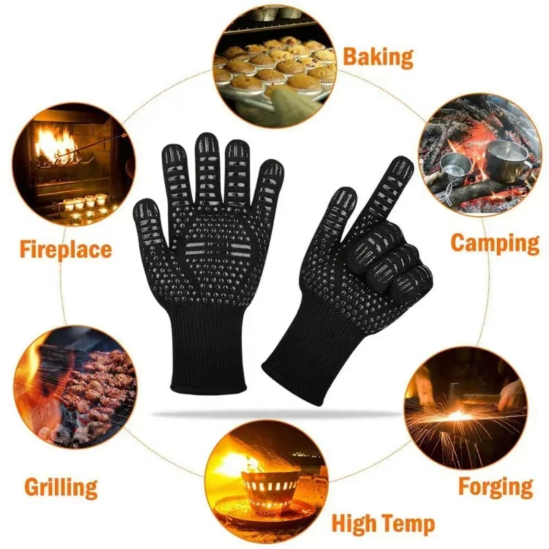 1PCS Piece BBQ Gloves High Tem - Oven Mitt Silicone reseña y precio
