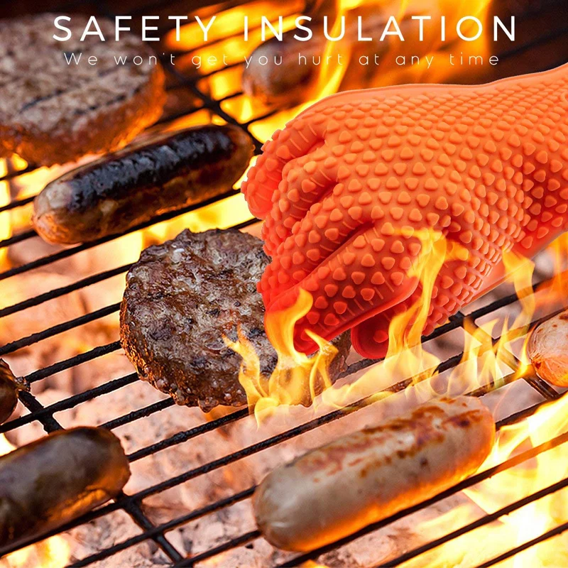 BBQ Silicone Grilling gloves B - Oven Mitt Silicone reseña y precio