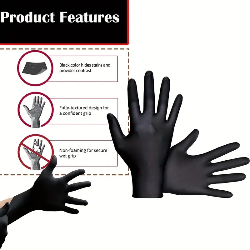 Black Nitrile Disposable Glove - Nitrile Mechanic Glove reseña y precio