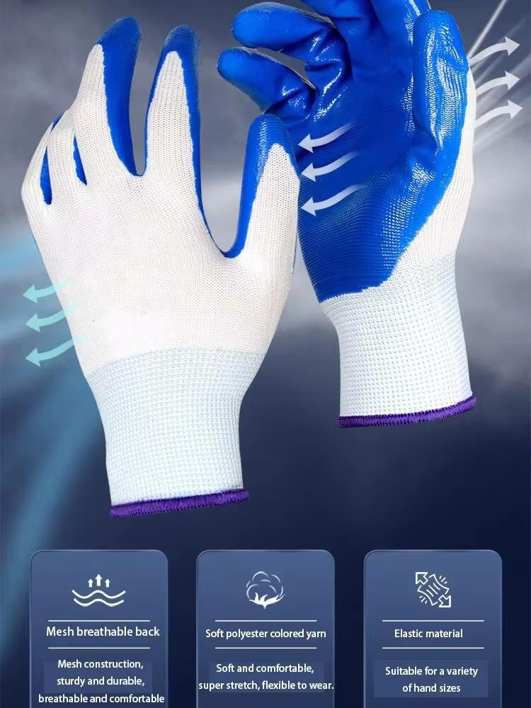 3 Pairs Of Non-slip Wear-resis - Nitrile Mechanic Glove reseña y precio