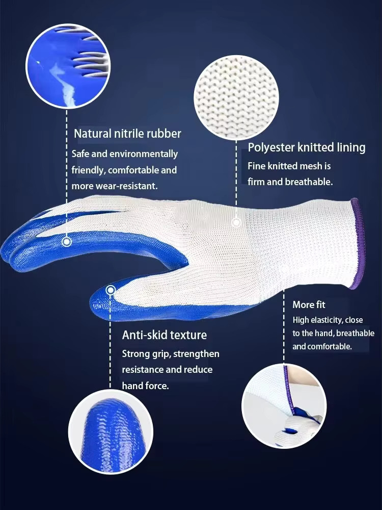 3 Pairs Of Non-slip Wear-resis - Nitrile Mechanic Glove reseña y precio