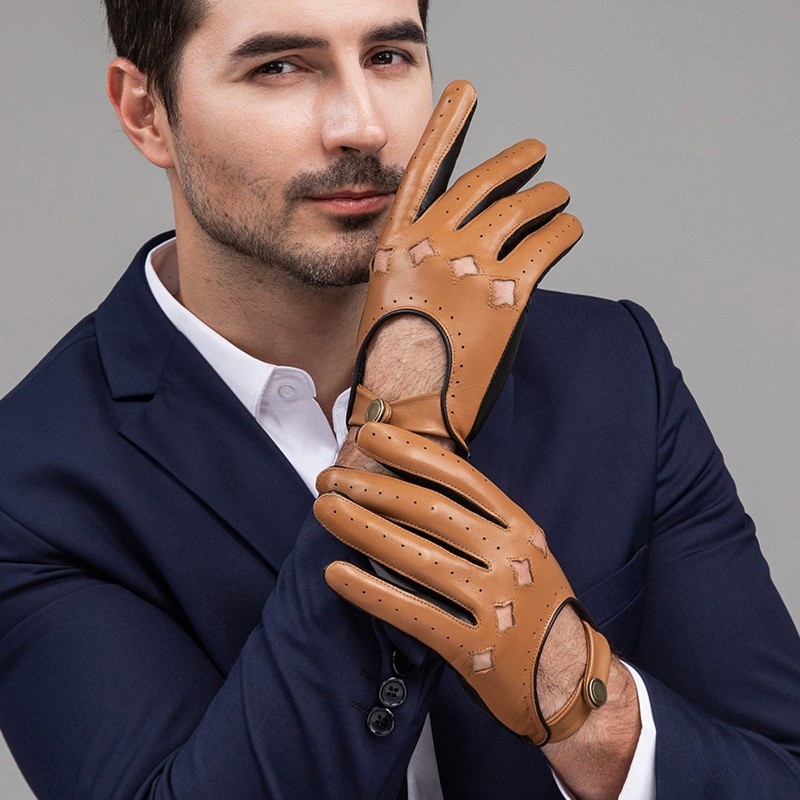 Men Leather Gloves Motorcycle  - Leather Driving Glove reseña y precio