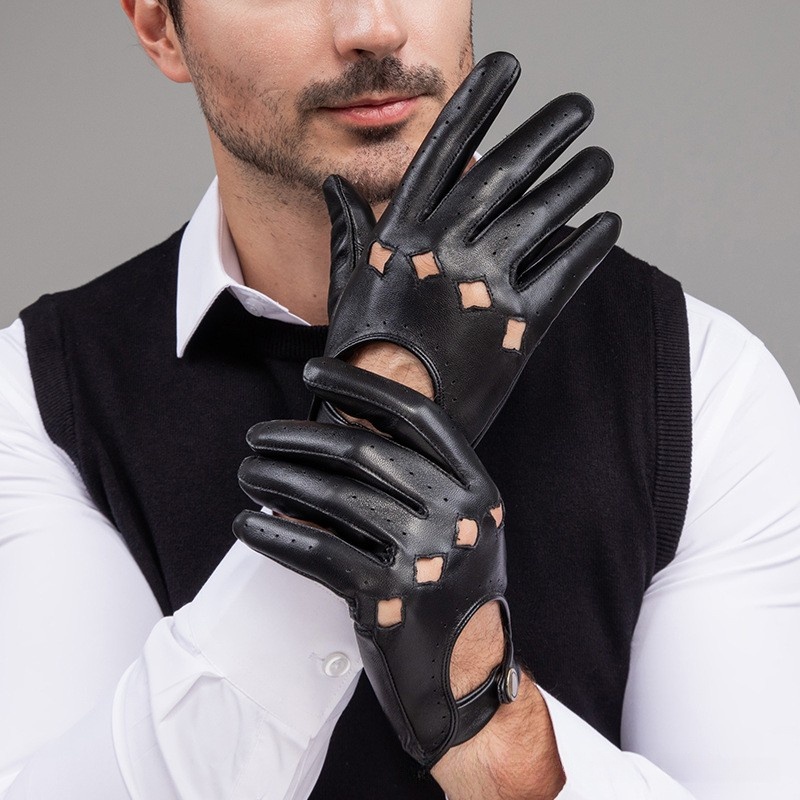 Men Leather Gloves Motorcycle  - Leather Driving Glove reseña y precio