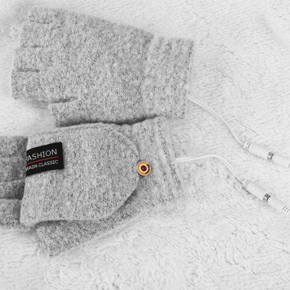 USB Electric Heated Gloves Adj - Fingerless Glove Knit reseña y precio