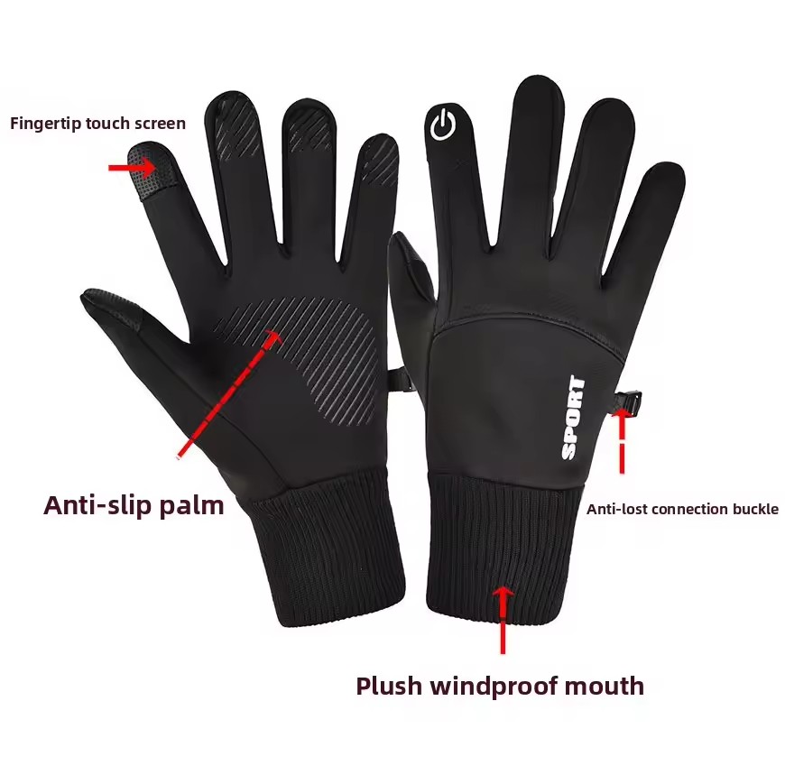 Black Winter Warm Full Fingers - Ski Glove Waterproof reseña y precio
