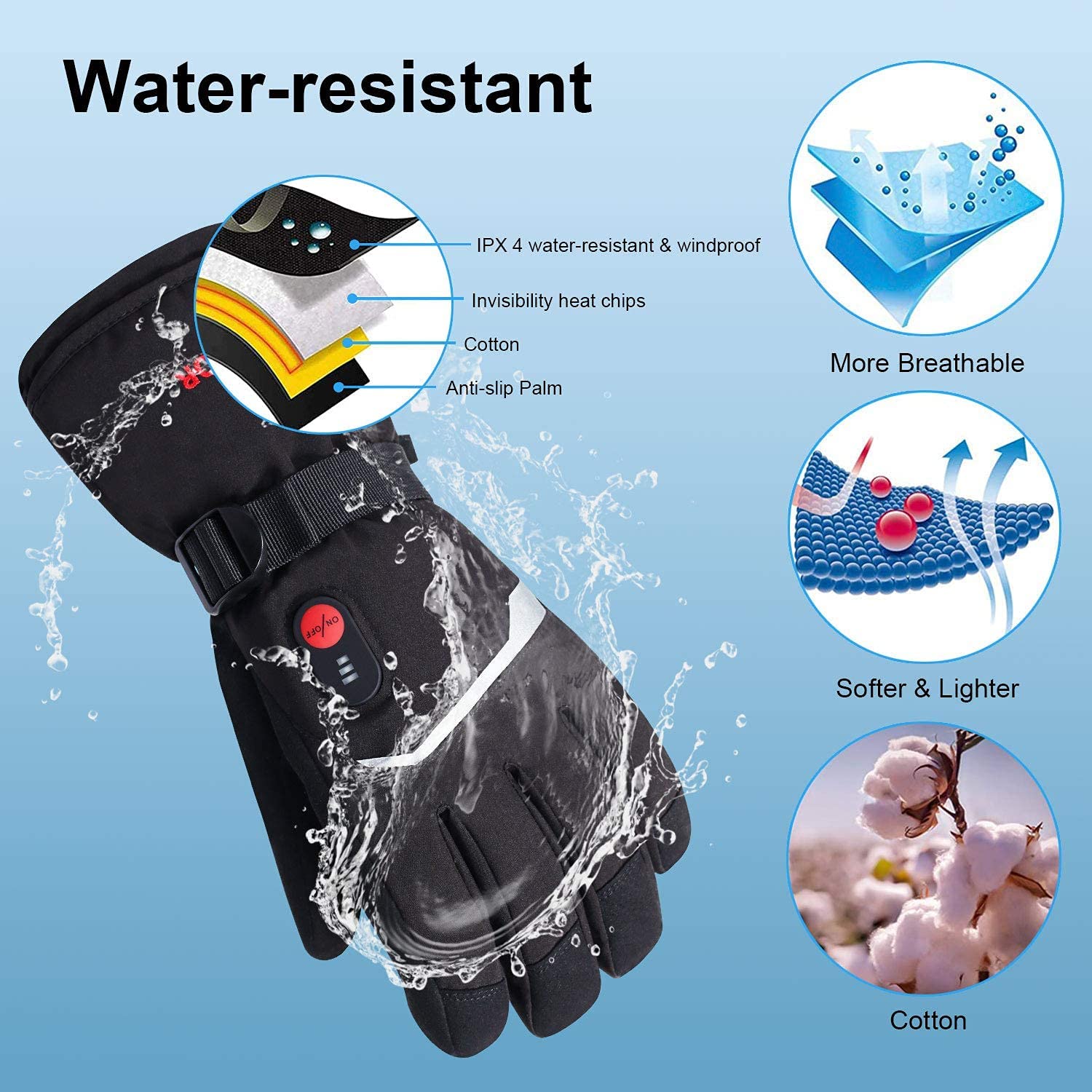 SNOW DEER Winter Heated Gloves - Heat Resistant Glove reseña y precio