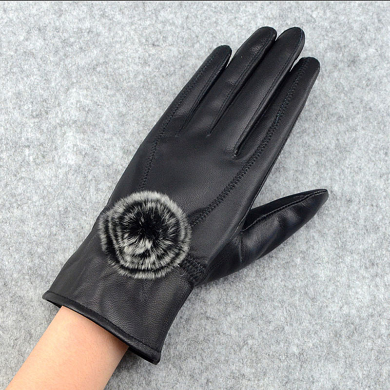 Women Winter Genuine Leather G - Wool Glove Lined reseña y precio