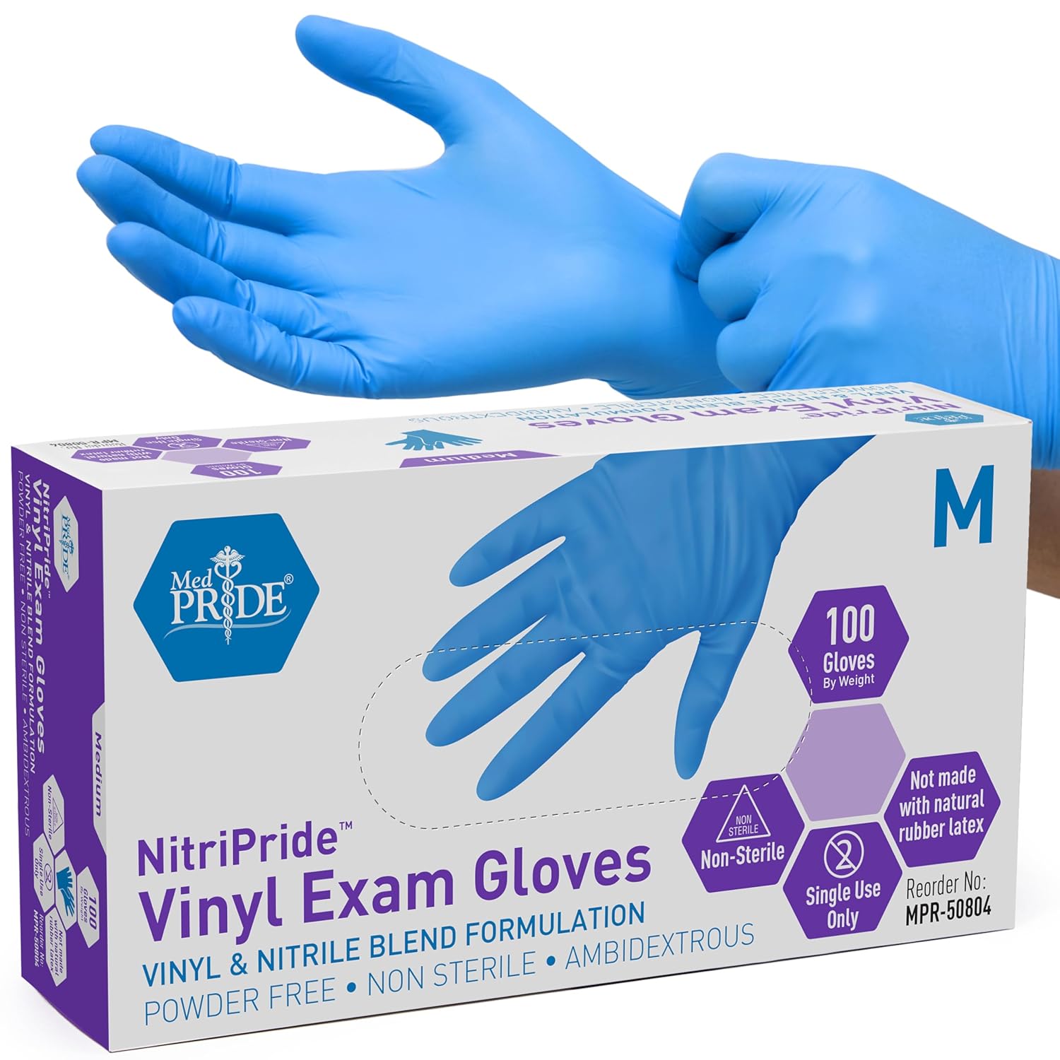 Powder-Free Nitrile/Vinyl Blen - Exam Glove Nitrile reseña y precio
