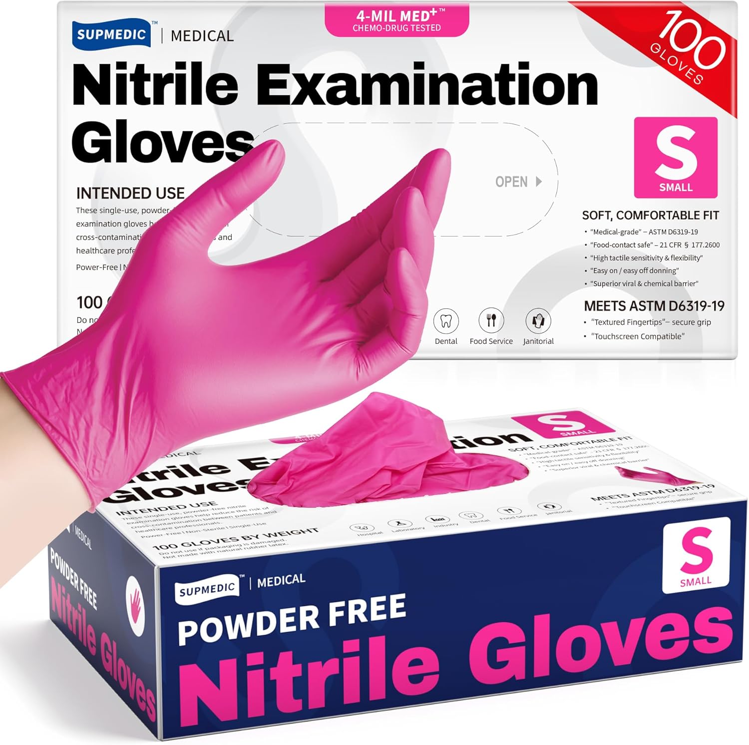 4 Mil Nitrile Exam Gloves, Pow - Exam Glove Nitrile reseña y precio