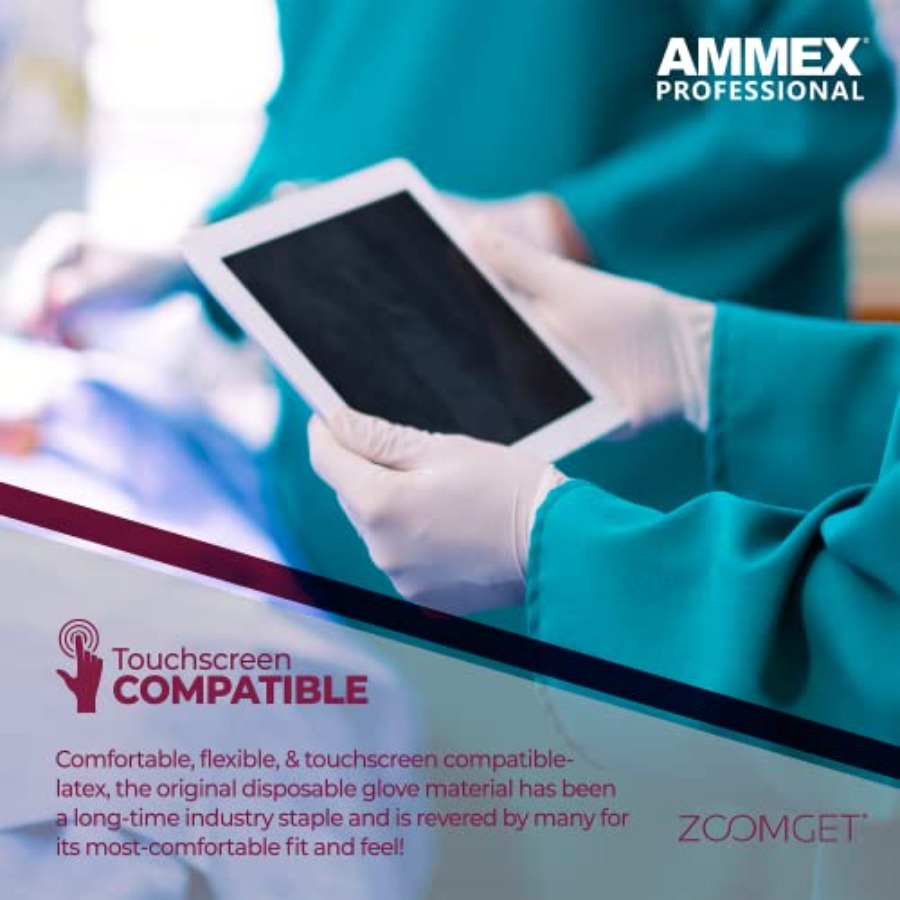 AMMEX White Latex Disposable E - Latex Disposable Glove reseña y precio