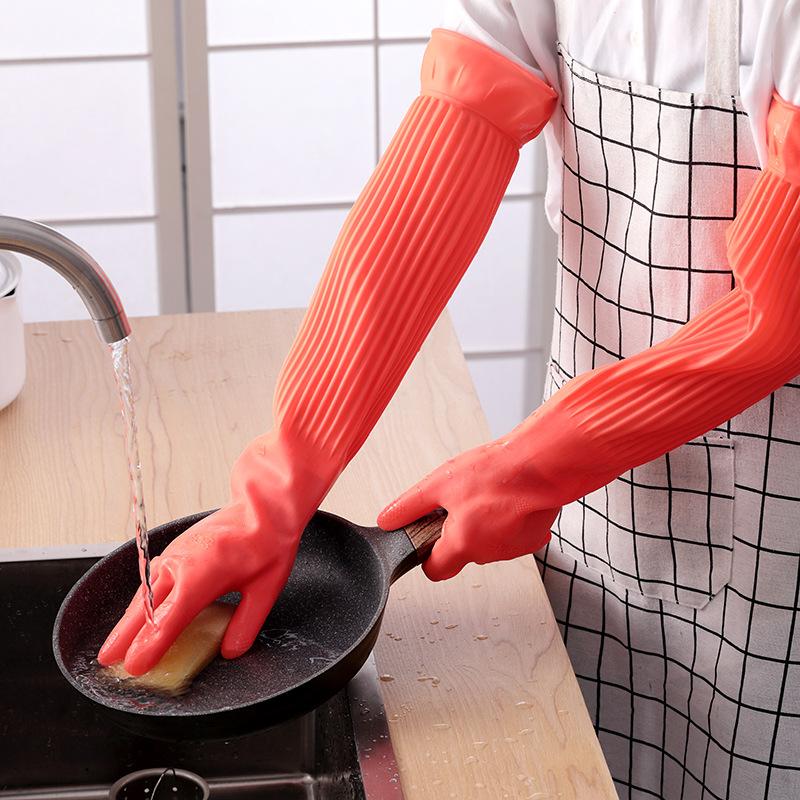 Long Reusable Rubber Dishwashi - Rubber Glove Cleaning reseña y precio