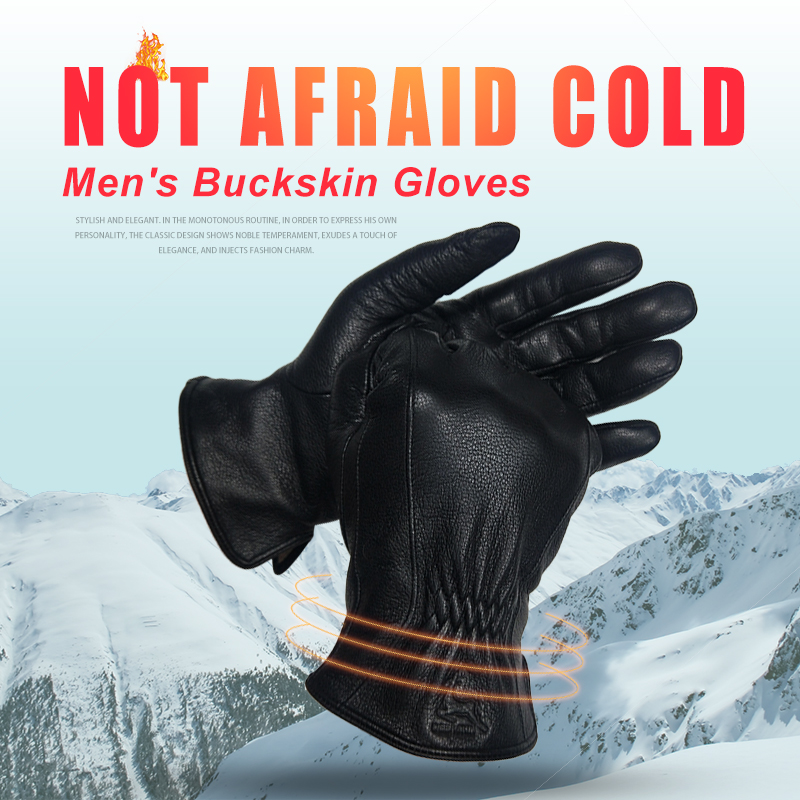  Winter Men's Black Buckskin  - Wool Glove Lined reseña y precio