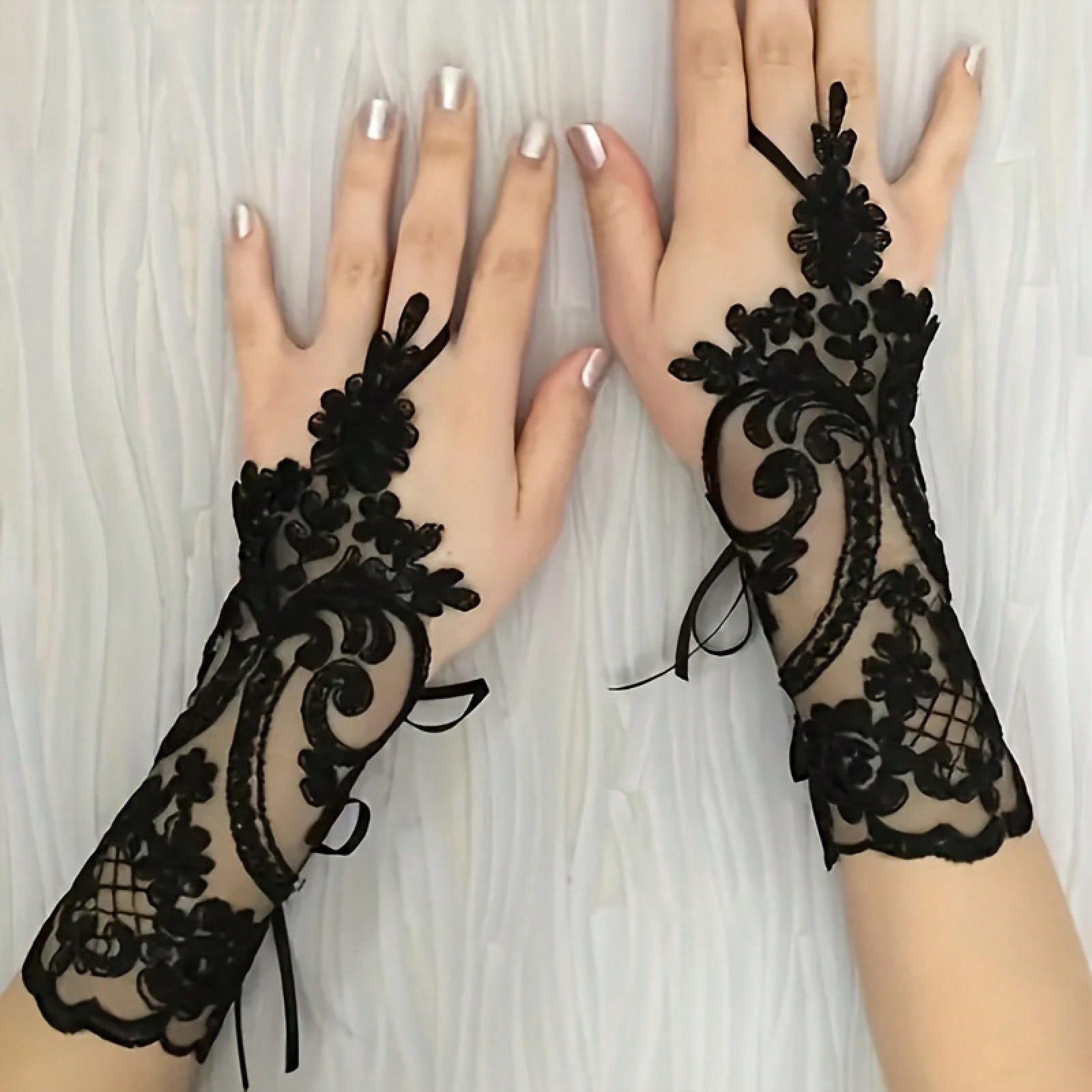 Women's Elegant Gothic Lace Gl - Fingerless Glove Knit reseña y precio
