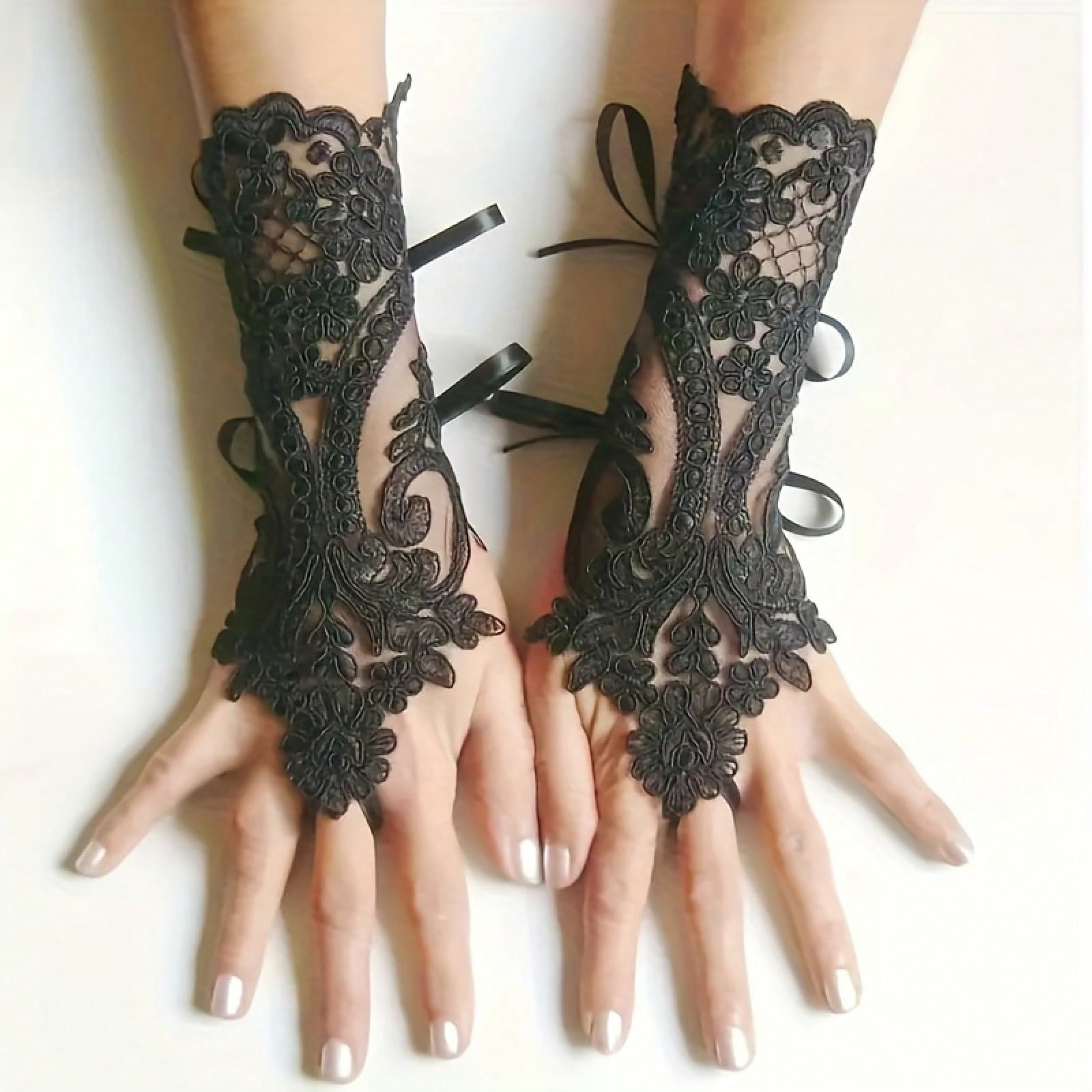 Women's Elegant Gothic Lace Gl - Fingerless Glove Knit reseña y precio