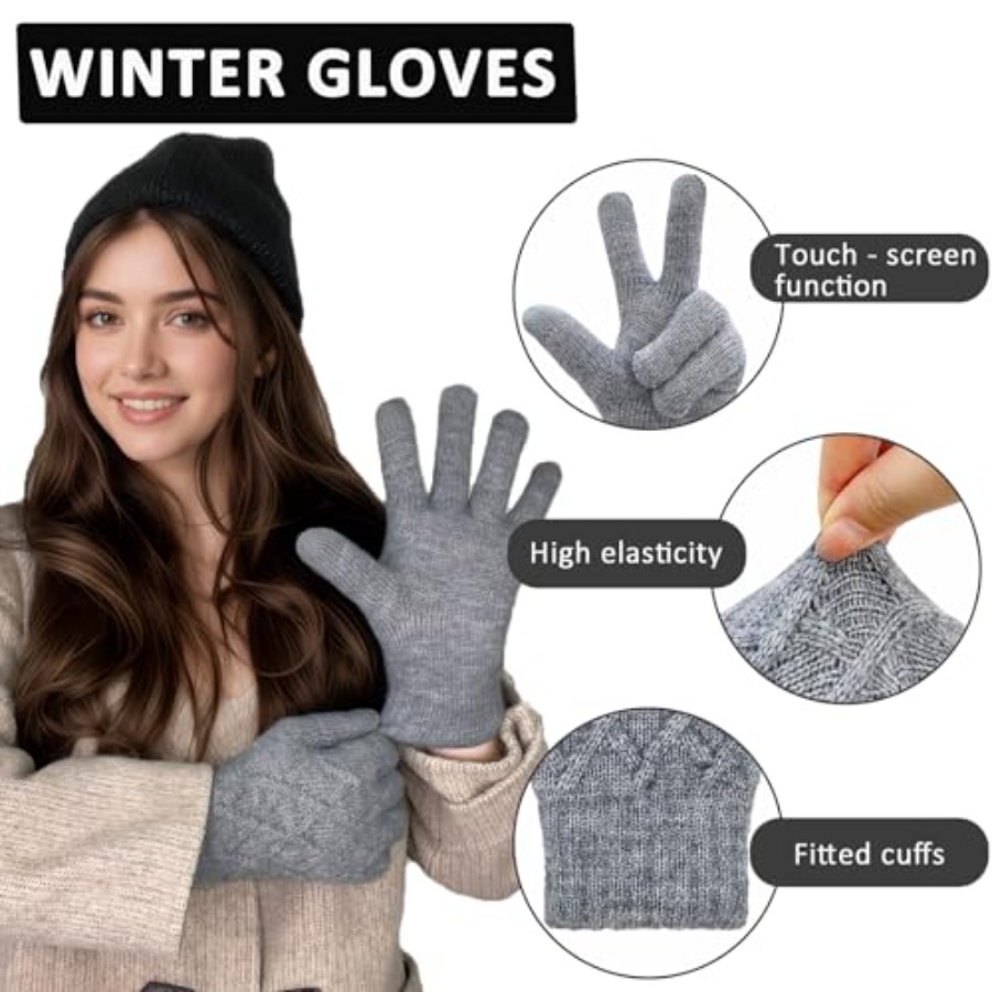 Winter Wool Gloves for Women M - Wool Glove Lined reseña y precio