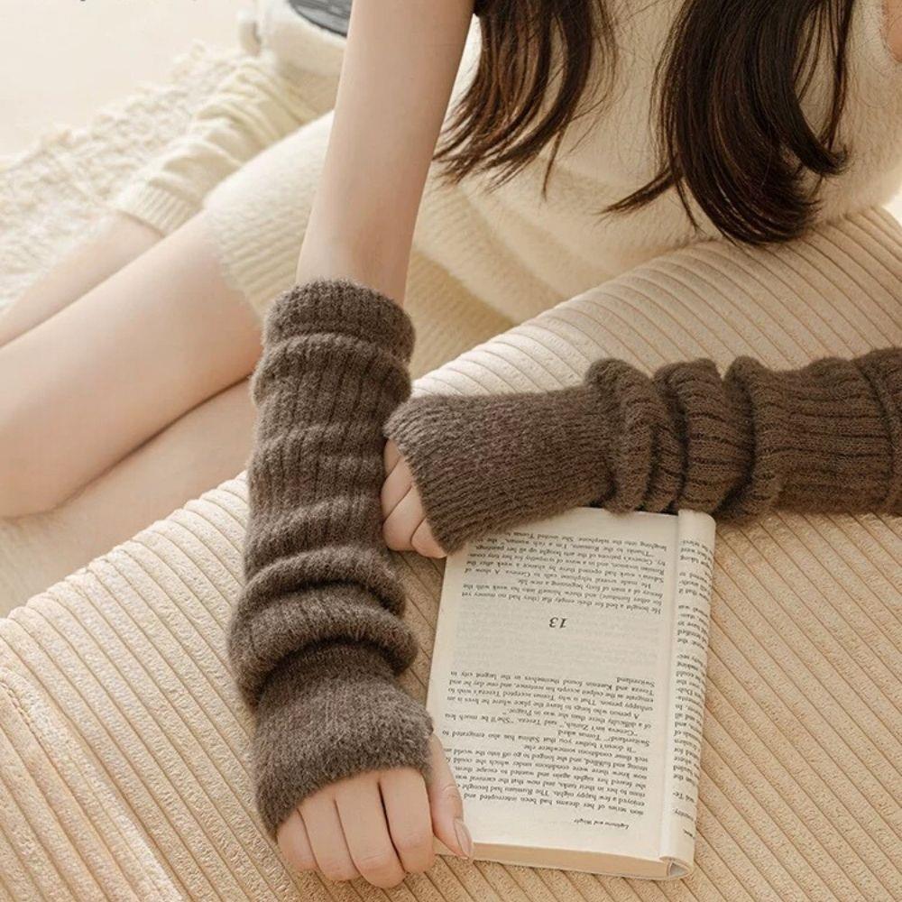 Mink Fleece Winter Women Knitt - Fingerless Glove Knit reseña y precio